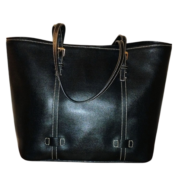 Dooney & Bourke Black Tote with Gold Accents - Picture 2 of 8